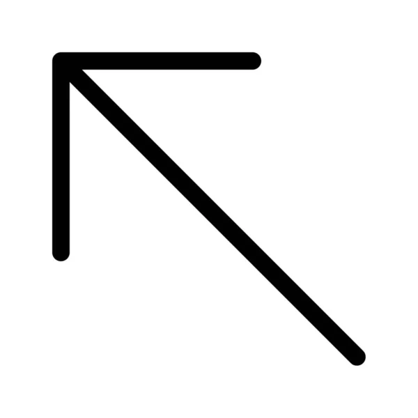 Flèche Gauche Simple Flèche Icône Dans Style Outline — Image vectorielle