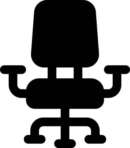 Chair Office Seat Icon Solid Style — Stock Vector