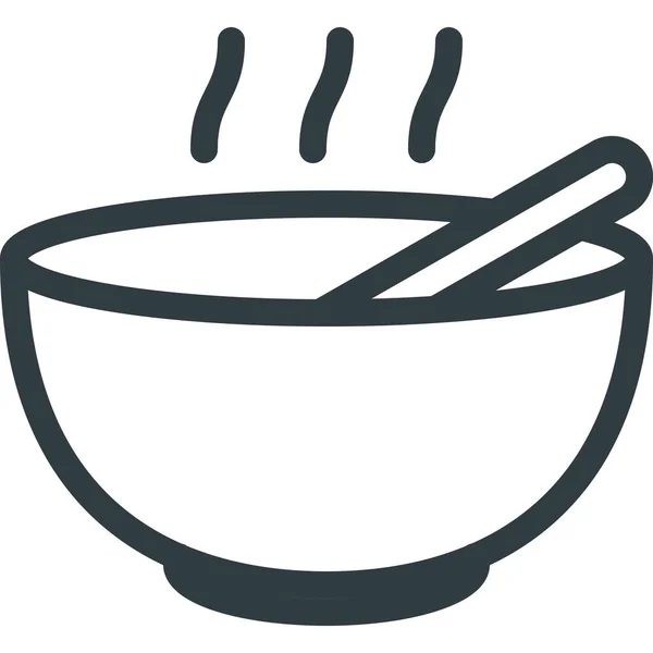 Comer Sopa Alimentos Icono Estilo Esquema — Archivo Imágenes Vectoriales