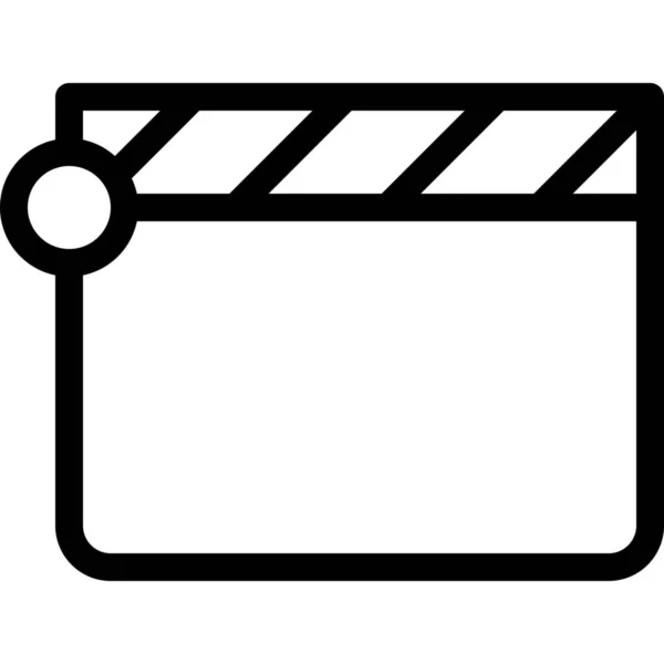 Clip Cerrado Icono Película Estilo Esquema — Vector de stock