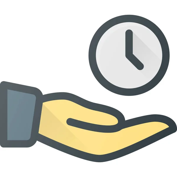 Cuidado Del Reloj Mantenga Icono Estilo Contorno Lleno — Vector de stock