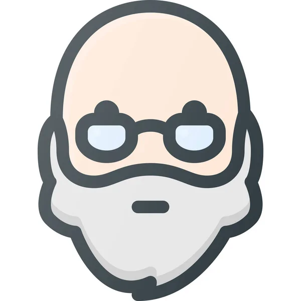 Ícone Óculos Barba Avatar Estilo Esboço Preenchido —  Vetores de Stock