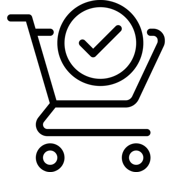 Panier Vérifier Ecommerce Icône Dans Catégorie Shopping Commerce — Image vectorielle