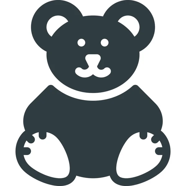 Bear Plush Teddy Icon Solid Style — Image vectorielle