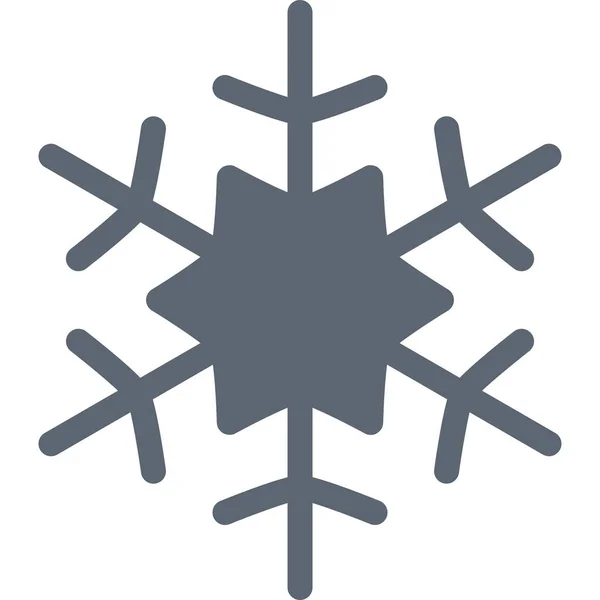 Vlok Sneeuw Voorspelling Icoon Solid Stijl — Stockvector