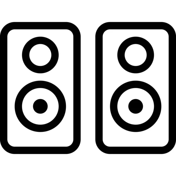 Altavoz Sonido Estéreos Icono Estilo Esquema — Archivo Imágenes Vectoriales