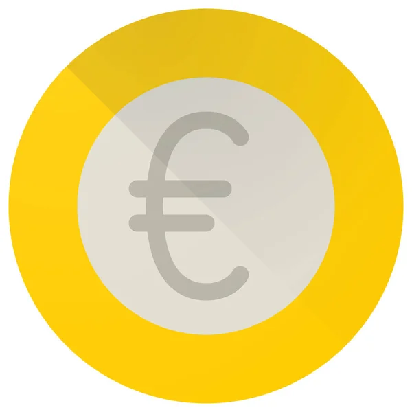 Euromunten Icoon Platte Stijl — Stockvector