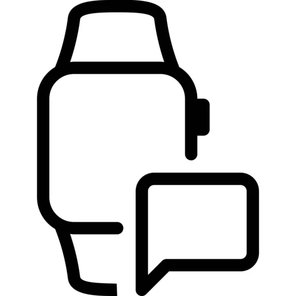 Message Smart Smart Smart Twatch Icon Outline Style — 스톡 벡터