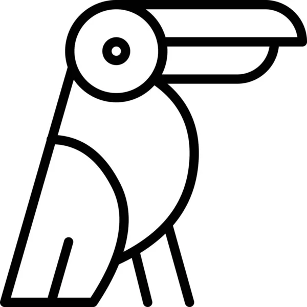 Bill Πουλί Πετούν Εικονίδιο Στυλ Περίγραμμα — Διανυσματικό Αρχείο