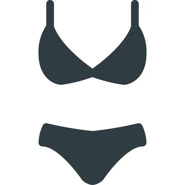 Bikini Playa Siute Icono Estilo Sólido — Vector de stock