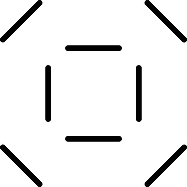 Иконка Квадрата Вращения Центра Стиле Outline — стоковый вектор