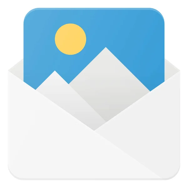 Attache Image Mail Icon Flat Style — стоковий вектор