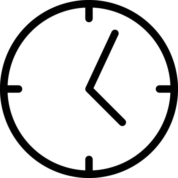 Reloj Fecha Hora Icono Estilo Esquema — Archivo Imágenes Vectoriales