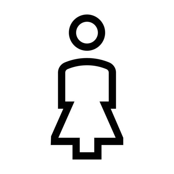 City Female Public Icon Outline Style — Stockvector