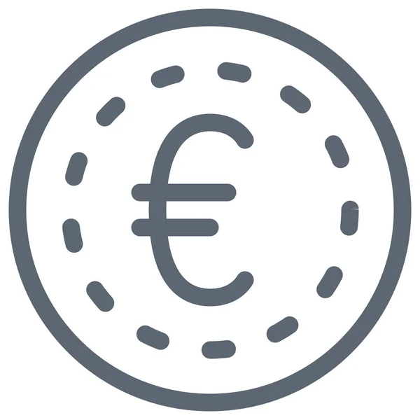 Euro Cash Coin Icon Outline Style — Stock Vector