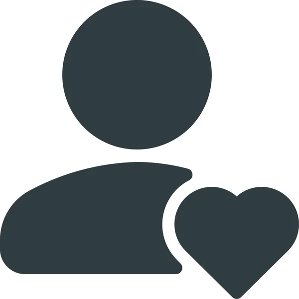 Favorite Heart People Icon Solid Style — Stock Vector