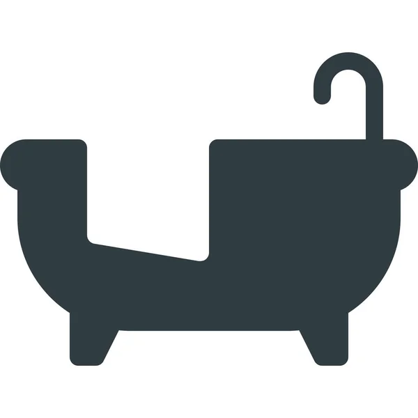 Bath Bathroom Bathtub Icon Solid Style — Stock Vector