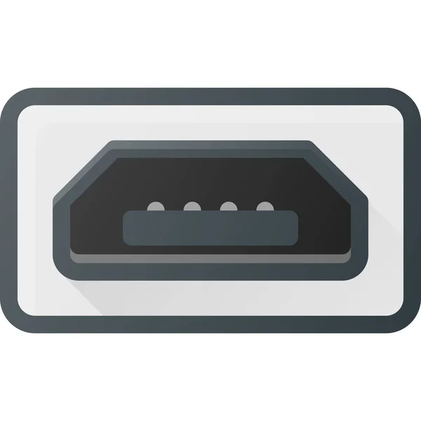 Micro Mini Icono Enchufe Estilo Contorno Lleno — Vector de stock