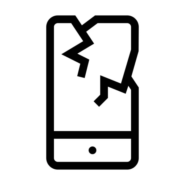 Kaputtes Handy Beschädigte Icon Outline Stil — Stockvektor