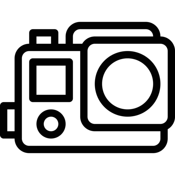 Camera Gopro Felvevő Ikon Körvonalazott Stílusban — Stock Vector