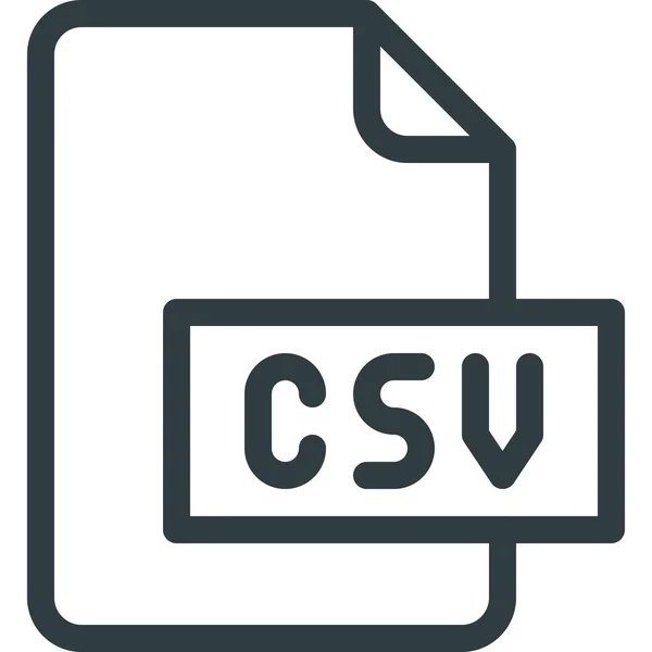 Csv Utveckling Förlängning Ikon Konturstil — Stock vektor