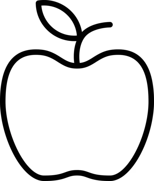 Pomme Nourriture Fraîche Icône Dans Style Outline — Image vectorielle