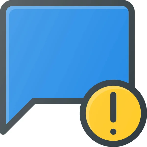 Attention Bubble Chat Icon Filled Outline Style — Stock Vector