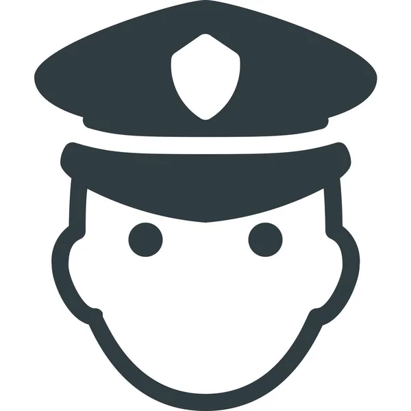 Avatar Cop Head Icon Συμπαγές Στυλ — Διανυσματικό Αρχείο