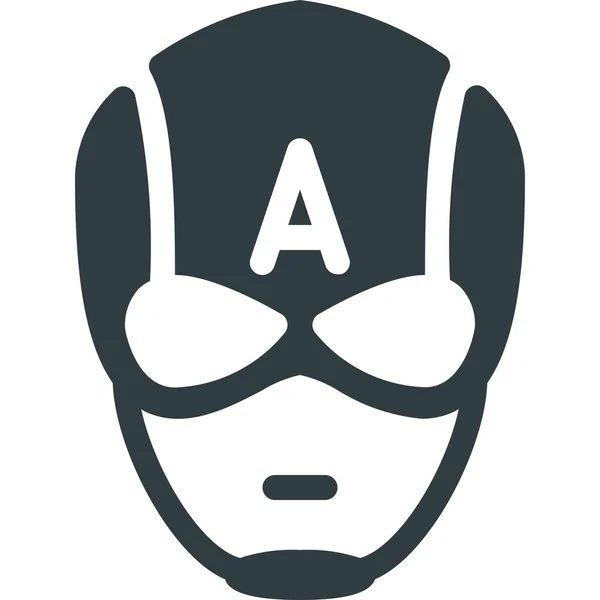 Америка Аватар Капітан Значок Суцільному Стилі — стоковий вектор