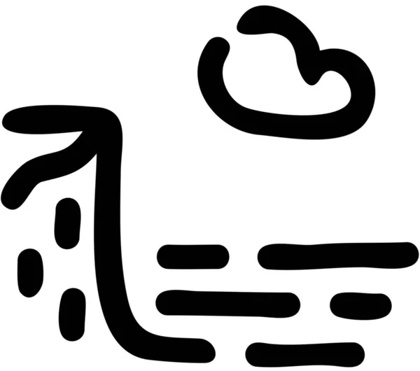 Значок Хмарного Виступу Скелі — стоковий вектор