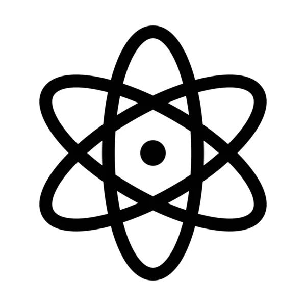 Educación Atómica Icono Nuclear Estilo Esquema — Vector de stock