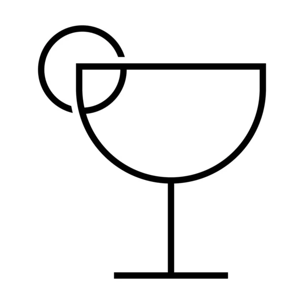 Ikona Koktajlu Alkoholowego Zarysie — Wektor stockowy