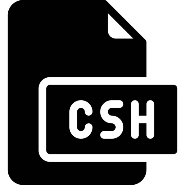 Csh Filedocument Ícone Sólido Estilo Sólido — Vetor de Stock