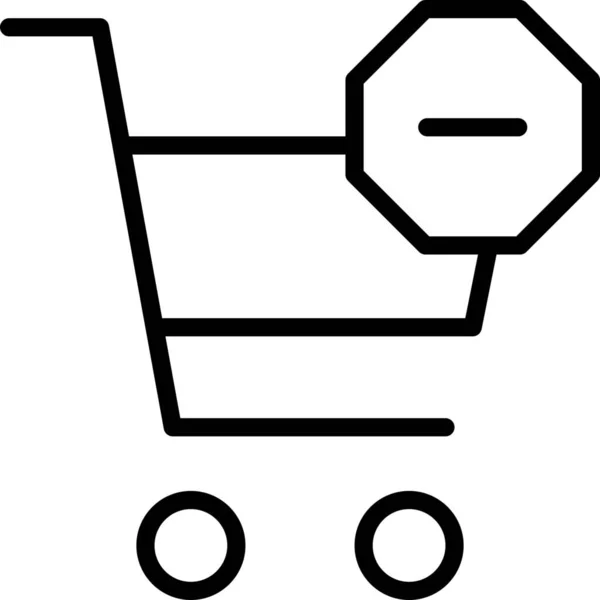 Blocked Buy Shopping Icon Outline Style — Stock Vector
