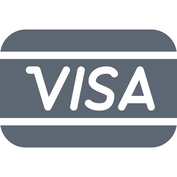 Pagar Visa Comprar Icono Estilo Sólido — Archivo Imágenes Vectoriales