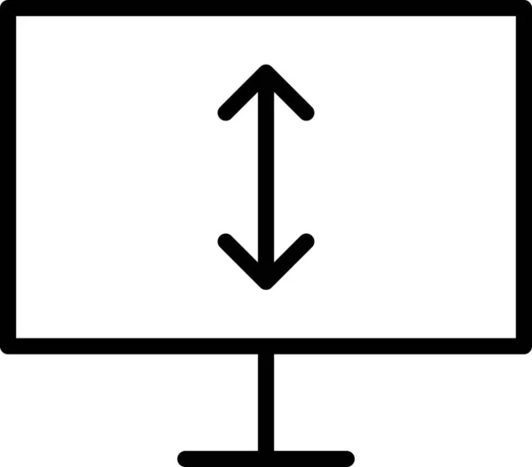 Computer Abmessungen Höhensymbol Outline Stil — Stockvektor