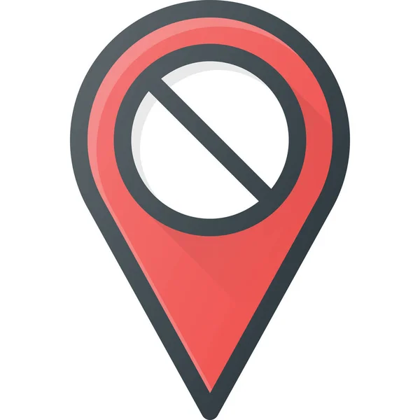 Disable Geolocation Location Icon Filled Outline Style — Vetor de Stock