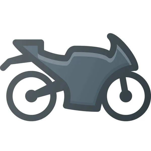 Motorsiklet Motorsiklet Simgesi Doldurulmuş Taslak Biçimi — Stok Vektör