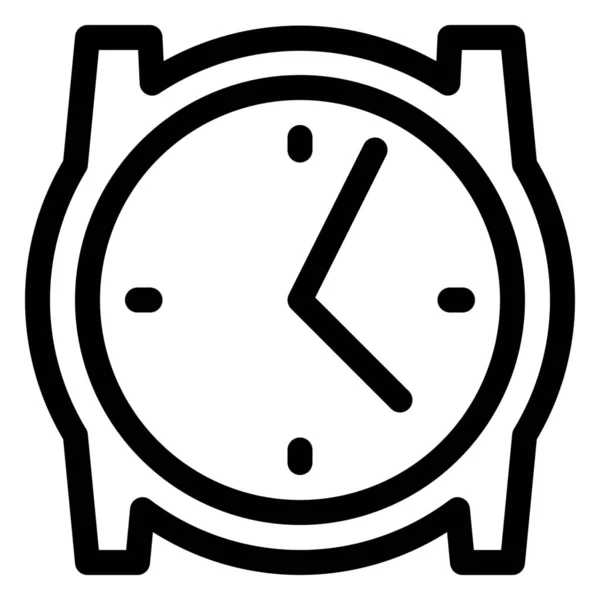 Horloge Heure Icône Temps Dans Style Contour — Image vectorielle