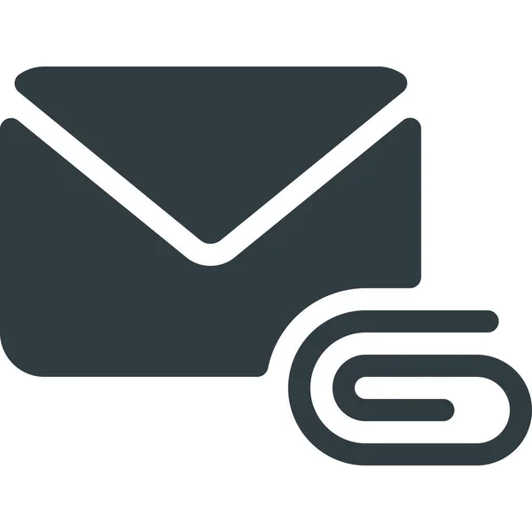 Ícone Envelope Mail Attache Estilo Sólido —  Vetores de Stock