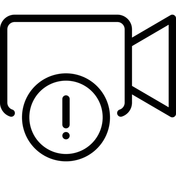 Icono Del Clip Cámara Alerta Estilo Esquema — Vector de stock