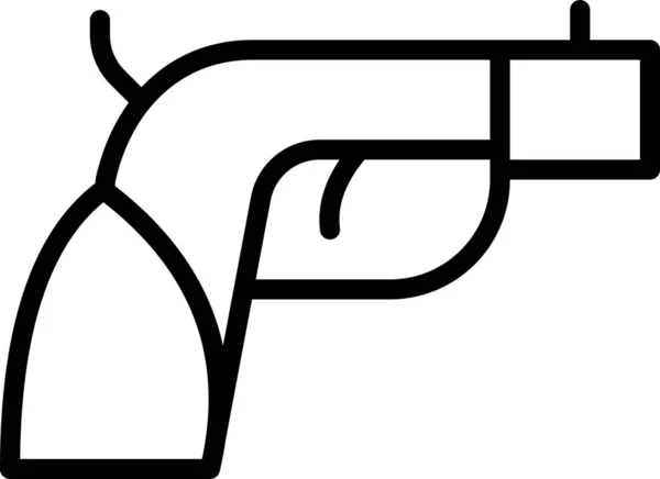 Cañón Pistola Pólvora Icono Estilo Esquema — Vector de stock