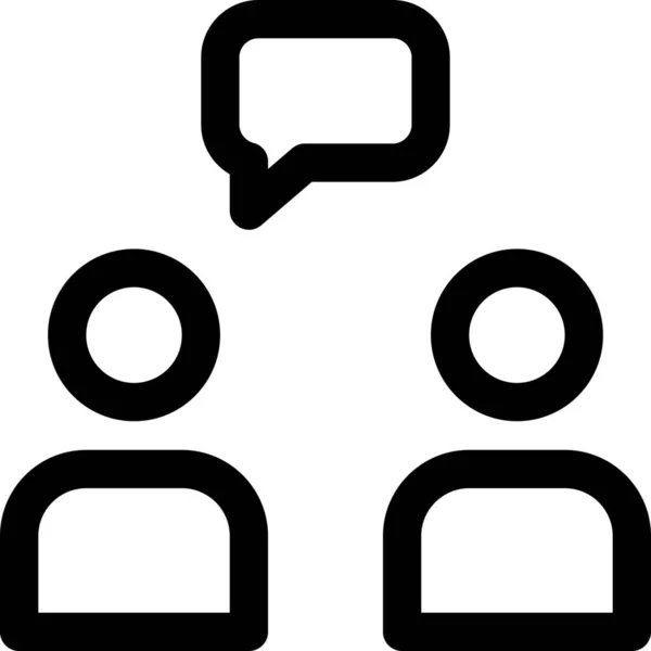 Conversatie Paar Vrienden Pictogram Outline Stijl — Stockvector