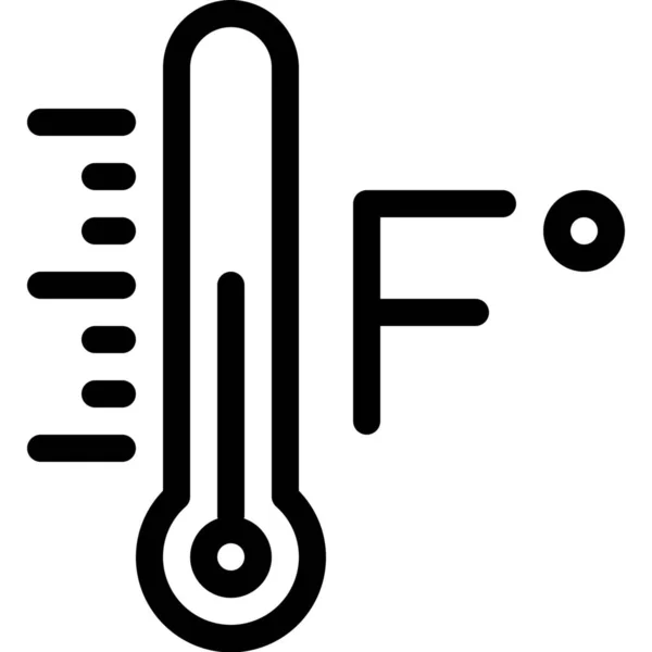 Fahrenheit Προγνωστική Θερμοκρασία Εικονίδιο Στυλ Περίγραμμα — Διανυσματικό Αρχείο