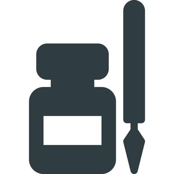 Kunst Inkt Inktpot Pictogram Solid Stijl — Stockvector