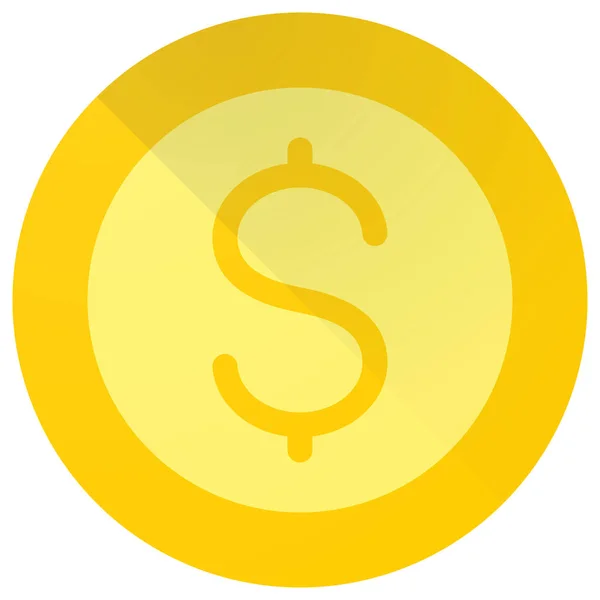 Dollar Cash Coin Icon Flat Style — Image vectorielle