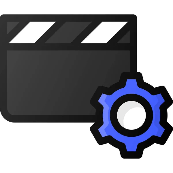 Configuración Clip Icono Película — Vector de stock