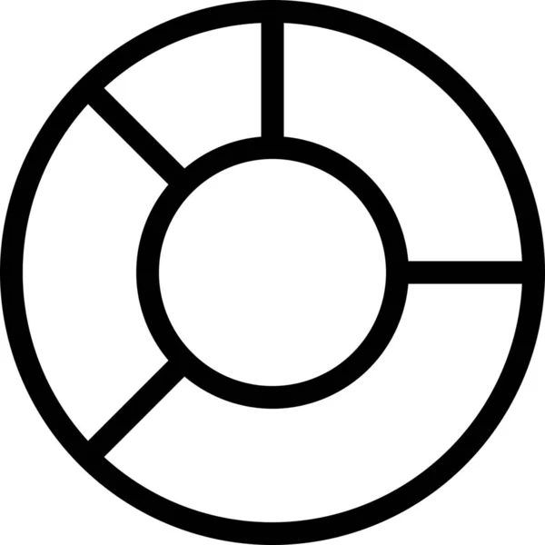 Analytics Diagramm Donut Symbol Outline Stil — Stockvektor