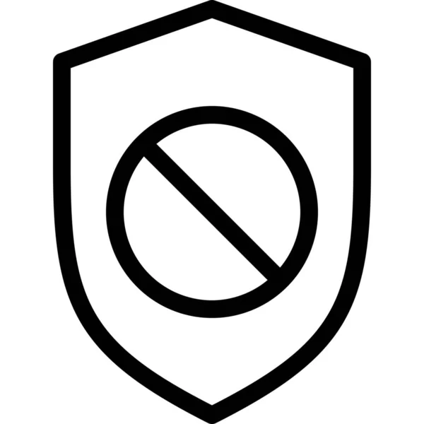 Zakázat Ikonu Firewall Stylu Osnovy — Stockový vektor