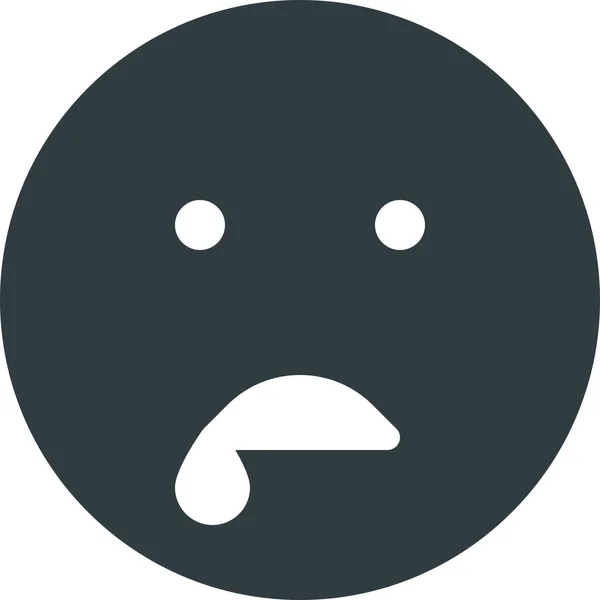 Sabberndes Emoji Emote Symbol Soliden Stil — Stockvektor